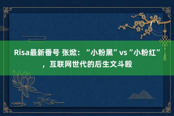 Risa最新番号 张焮：“小粉黑”vs“小粉红”，互联网世代的后生文斗殴