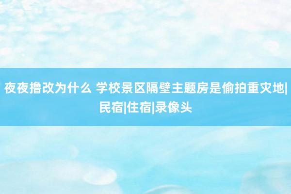 夜夜撸改为什么 学校景区隔壁主题房是偷拍重灾地|民宿|住宿|录像头