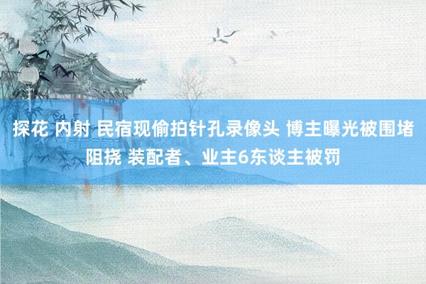 探花 内射 民宿现偷拍针孔录像头 博主曝光被围堵阻挠 装配者、业主6东谈主被罚