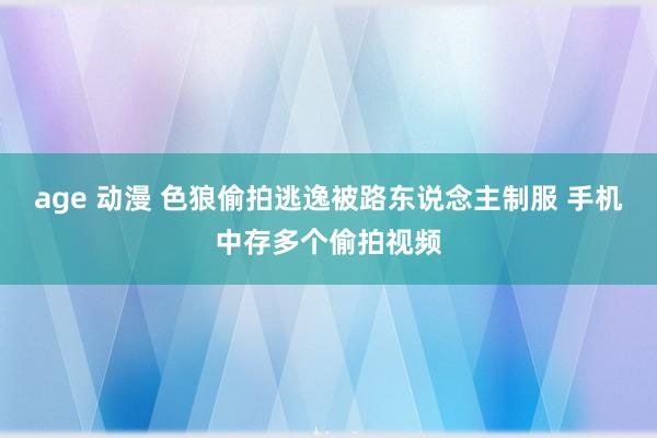 age 动漫 色狼偷拍逃逸被路东说念主制服 手机中存多个偷拍视频